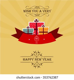 vector illustration of flyer or greeting card for happy new yeer 2016, year of the monkey 