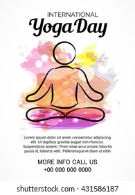 Vector illustration of a flyer and poster for 21 June International Yoga Day.