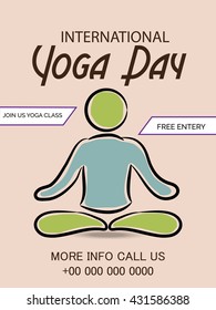 Vector illustration of a flyer and poster for 21 June International Yoga Day.