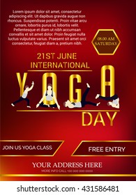 Vector illustration of a flyer and poster for 21 June International Yoga Day.