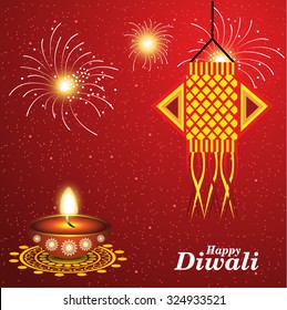  Vector illustration of flyer, poster, brochure cover design for Diwali festival.