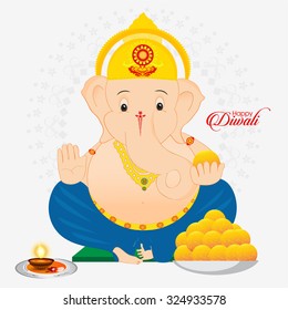  Vector illustration of flyer, poster, brochure cover design for Diwali festival.