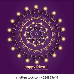  Vector illustration of flyer, poster, brochure cover design for Diwali festival.