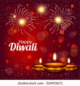  Vector illustration of flyer, poster, brochure cover design for Diwali festival.