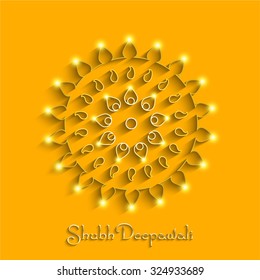  Vector illustration of flyer, poster, brochure cover design for Diwali festival.
