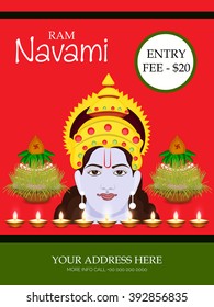 Vector illustration of a flyer for Ram Navami.
