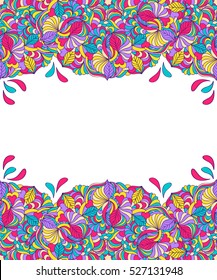 Vector illustration of flyer template design.Brochure template with hand drawn mandala.