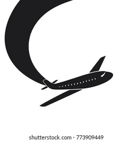 Vector illustration of flying airplane