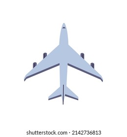 Vector illustration of flying airplane isolated on white background