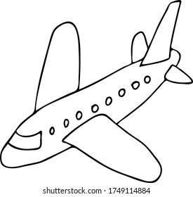 Vector Illustration Flying Airplane Picture Doodle Stock Vector ...