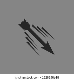 Vector illustration of flying arrow icon