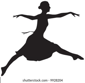 Vector illustration of the flying ballet dancer