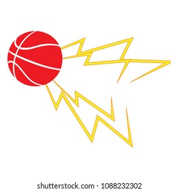 Vector Illustration of flying basketball