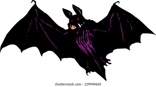 Vector illustration of a flying bat
