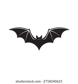 Ilustración vectorial de un murciélago volador con alas extendidas, diseño simple y limpio, ideal para Halloween, noche, vida silvestre y proyectos temáticos espeluznantes.