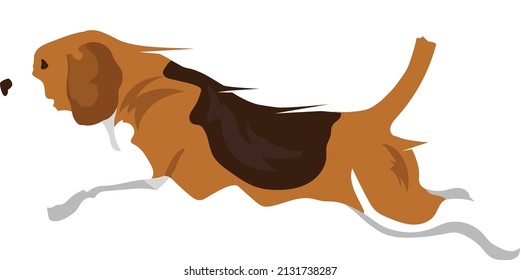 Vector Illustration of flying Beagle puppy dog