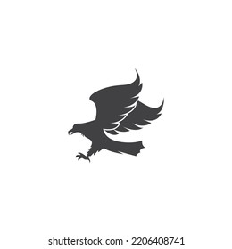 Vector illustration of flying bird isolated on white background