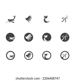 Vector illustration of flying bird isolated on white background