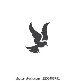 Vector illustration of flying bird isolated on white background