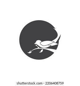Vector illustration of flying bird isolated on white background