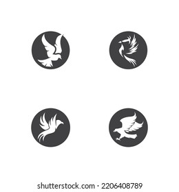 Vector illustration of flying bird isolated on white background