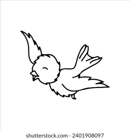 vector illustration of flying bird outline