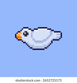 Ilustración vectorial de Flying Bird con Pixel Art Design, perfecto para diseños temáticos de activos de juego