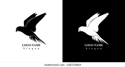 vector illustration of flying bird silhouettes on a black and white background