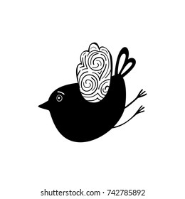 Vector illustration of flying bird suitable for Christmas decoration