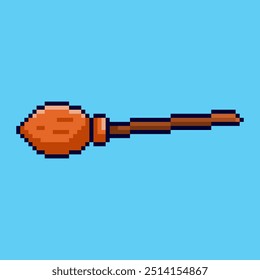 Vector Illustration of flying broom with Pixel Art Design, perfect for game assets themed designs