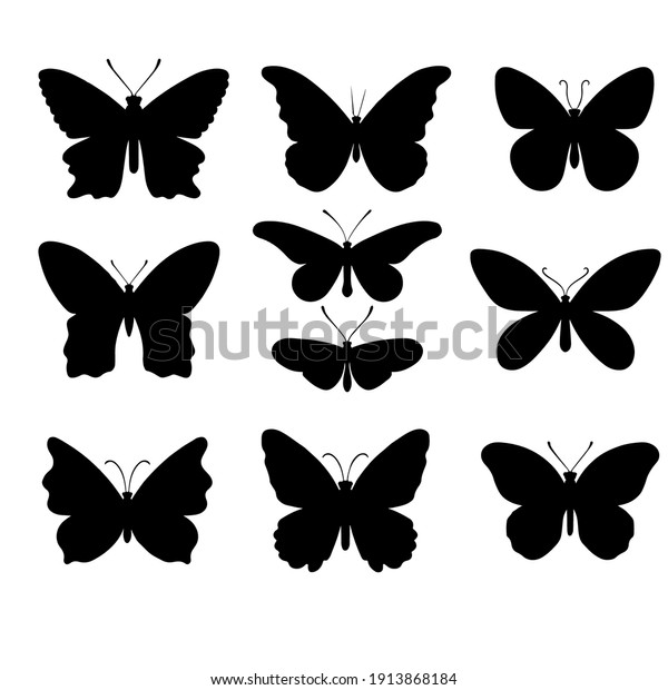 Vector Illustration Flying Butterflies Butterflies Icons Stock Vector ...