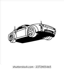 vector illustration of a flying car