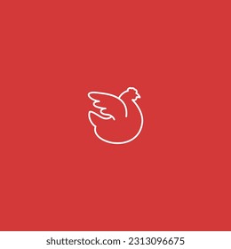 Vektorgrafik von fliegendem Huhn