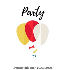 Vector illustration of flying decorative balloons. Celebration, party, wedding, anniversary, birthday, happiness, freedom, fun concept. Image is isolated on white background.