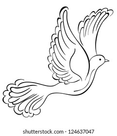 Vector illustration of flying dove