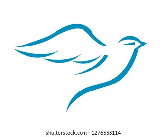Vector illustration of flying dove
