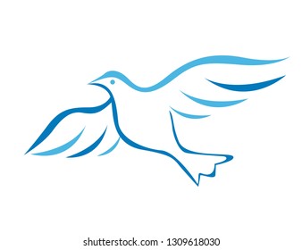 Vector illustration of flying dove