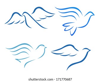 Vector illustration of flying dove 