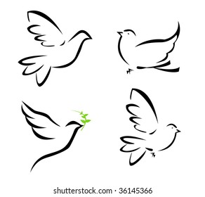 Vector illustration of flying dove