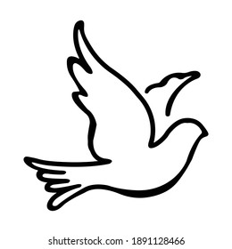 Vector illustration Flying dove for peace concept and wedding.