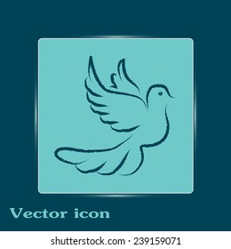 Vector illustration Flying dove for peace concept and wedding 