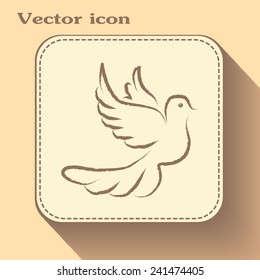  Vector illustration Flying dove for peace concept and wedding