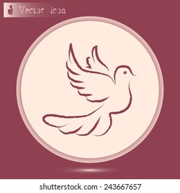  Vector illustration Flying dove for peace concept and wedding d