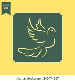  Vector illustration Flying dove for peace concept and wedding d