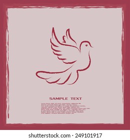  Vector illustration Flying dove for peace concept and wedding d
