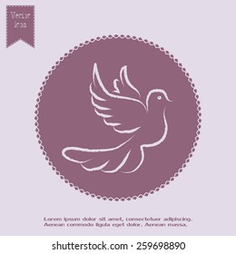  Vector illustration Flying dove for peace concept and wedding d