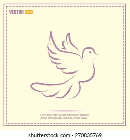  Vector illustration Flying dove for peace concept and wedding d