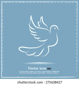  Vector illustration Flying dove for peace concept and wedding