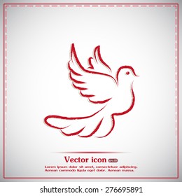  Vector illustration Flying dove for peace concept and wedding d