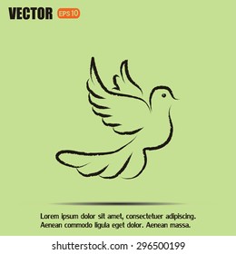  Vector illustration Flying dove for peace concept and wedding d